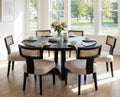 Rattan Dining Chairs Set of 6, Modern Dining Chair Kitchen Dining Room Chair, Curved Cane Back Upholstered Linen Fabric Dining Chair with Black Wood Frame, Beige